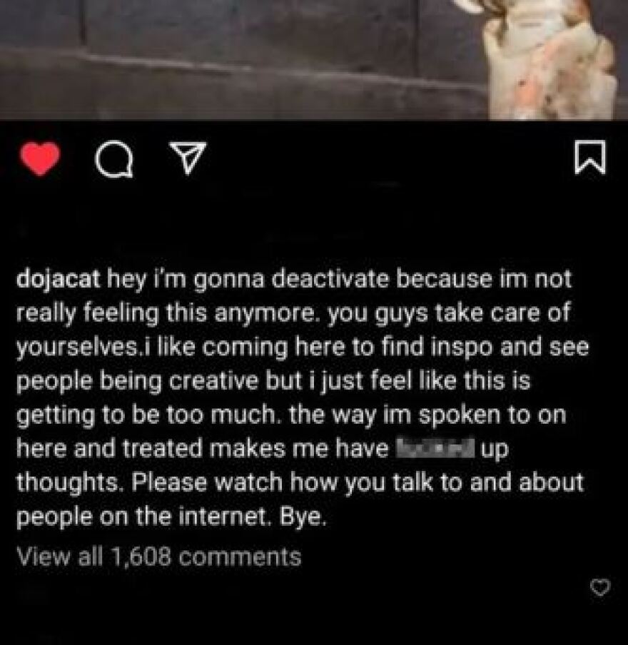 Doja Cat: Έκλεισε τον λογαριασμό της στο Instagram εξαιτίας των αρνητικών σχολίων