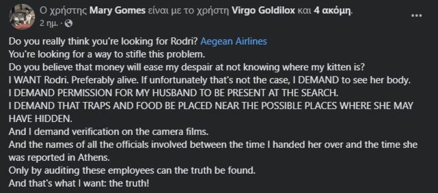 Χανιά: Γατάκι χάθηκε σε πτήση για Μόναχο - Η ανακοίνωση της Aegean για το περιστατικό