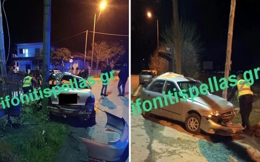 Αριδαία: Νεκρός 19χρονος και 21χρονος σε τροχαίο - Το αυτοκίνητό τους έπεσε σε κολώνα