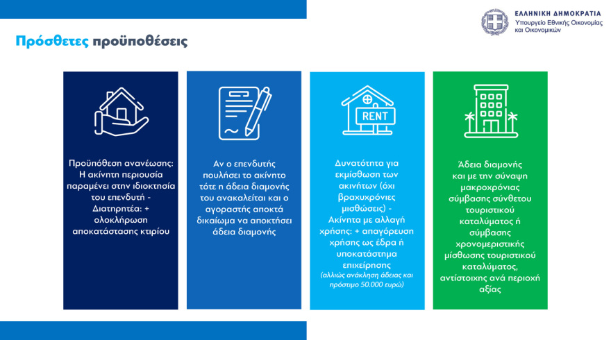 Golden Visa: Αυξάνεται το όριο σε 400.000 και 800.000 ευρώ - Τα ακίνητα δεν θα γίνονται Airbnb