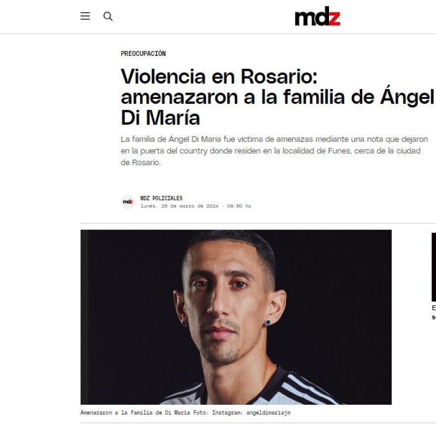 Αργεντινή: Απειλές θανάτου κατά του Ντι Μαρία και της οικογένειάς του για να μην επιστρέψει στο Ροζάριο!