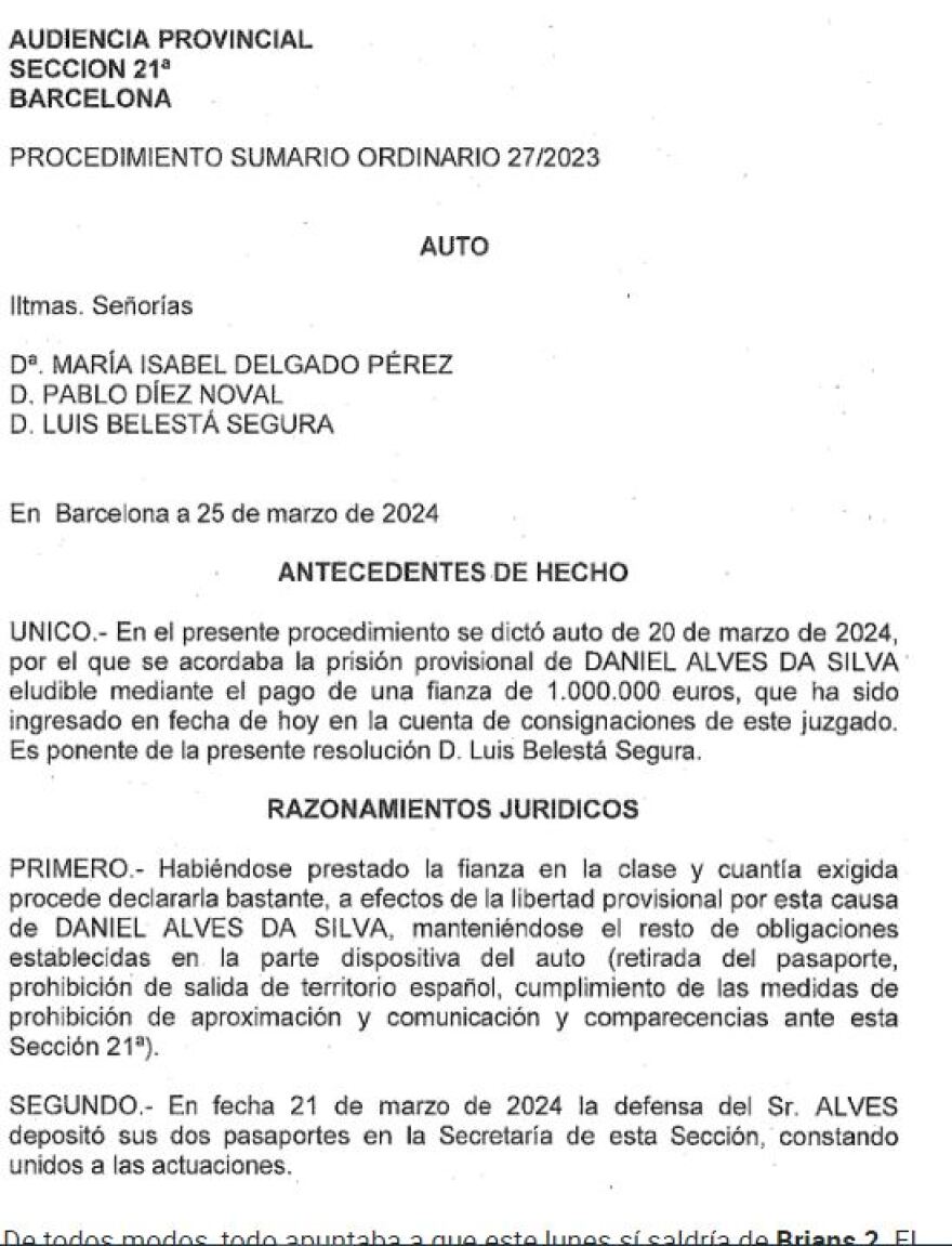 Ο Ντάνι Άλβες κατέθεσε το ένα εκατ. ευρώ της εγγύησης και αφέθηκε ελεύθερος - Δείτε βίντεο