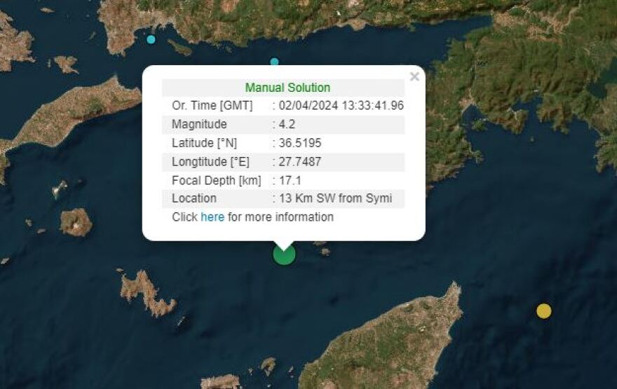 Σεισμός 4,2 Ρίχτερ ανοιχτά της Σύμης