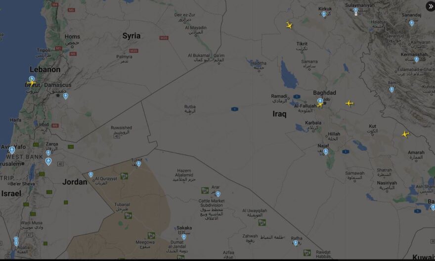 Κανένα αεροπλάνο δεν πετάει στη Μέση Ανατολή - Δείτε φωτογραφία από χάρτη εναέριας κυκλοφορίας
