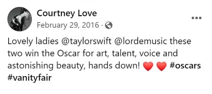 Κόρτνεϊ Λοβ: Αποκάλεσε την Τέιλορ Σουίφτ «ασήμαντη» - Εκνευρισμένοι οι φαν της τραγουδίστριας