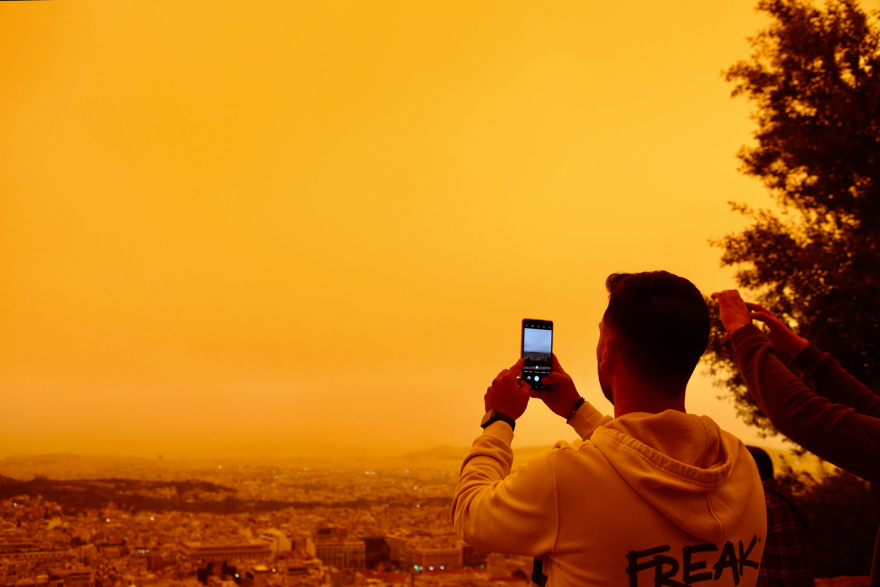 Minerva Red: H επέλαση της αφρικανικής σκόνης όπως αποτυπώθηκε από τον δορυφόρο 