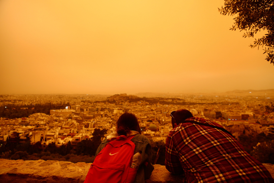 Minerva Red: H επέλαση της αφρικανικής σκόνης όπως αποτυπώθηκε από τον δορυφόρο 