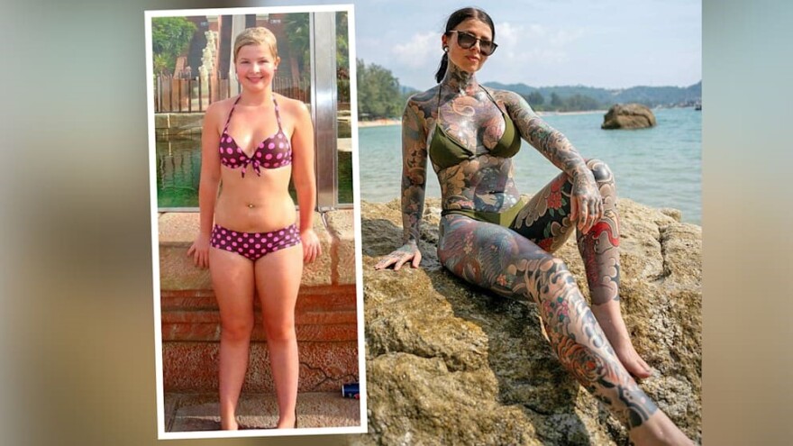 Από «κορίτσι της διπλανής πόρτας» έγινε σταρ στο Instagram με τατουάζ στο 95% του σώματος