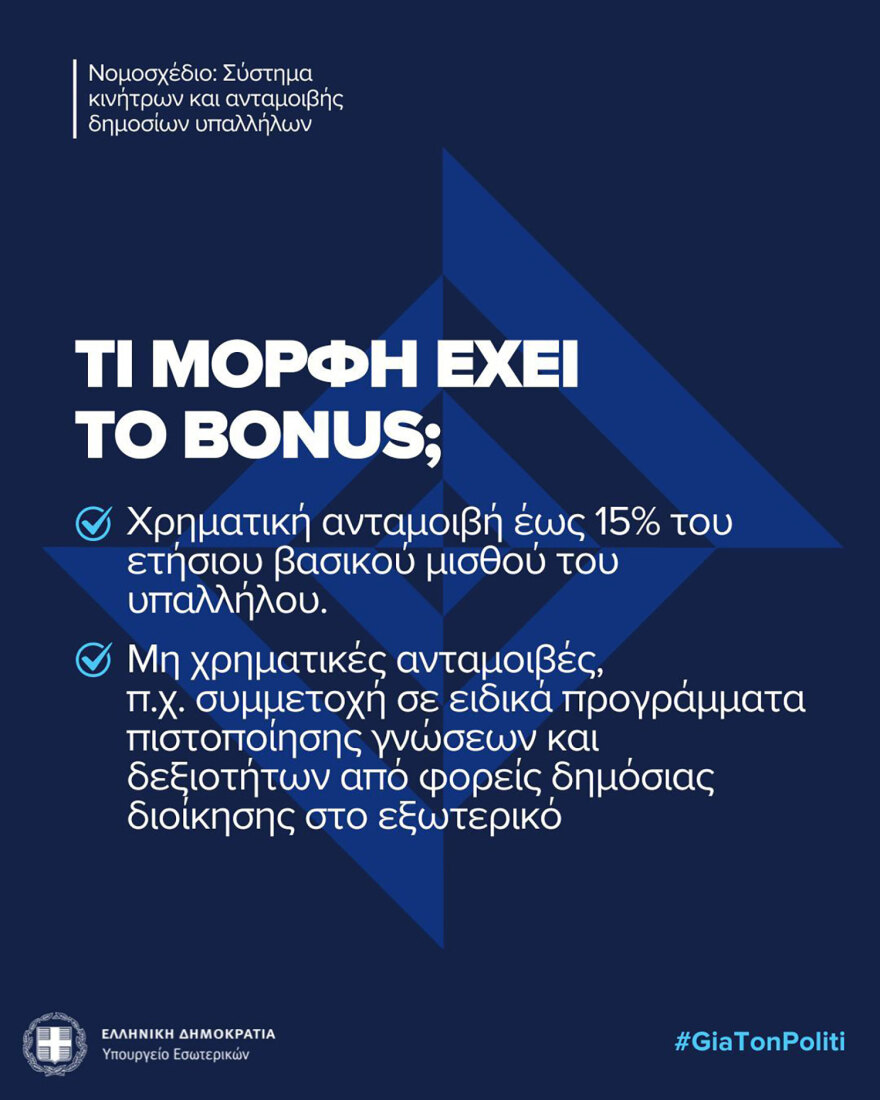 Μπόνους έως 15% στο Δημόσιο: Ποιοι θα το παίρνουν και πώς θα επιλέγονται - Όσα πρέπει να ξέρουμε σε 9 ερωταπαντήσεις