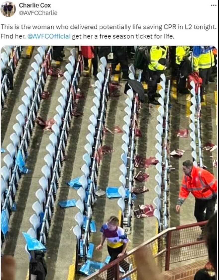 Άστον Βίλα: Γυναίκα διασώστης έσωσε φίλαθλο της ομάδας που έπαθε ανακοπή στο 4-2 από τον Ολυμπιακό