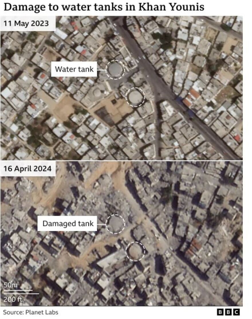 Γάζα: Οι μισές εγκαταστάσεις ύδρευσης έχουν υποστεί ζημιές ή έχουν καταστραφεί - Δείτε εικόνες από δορυφόρους