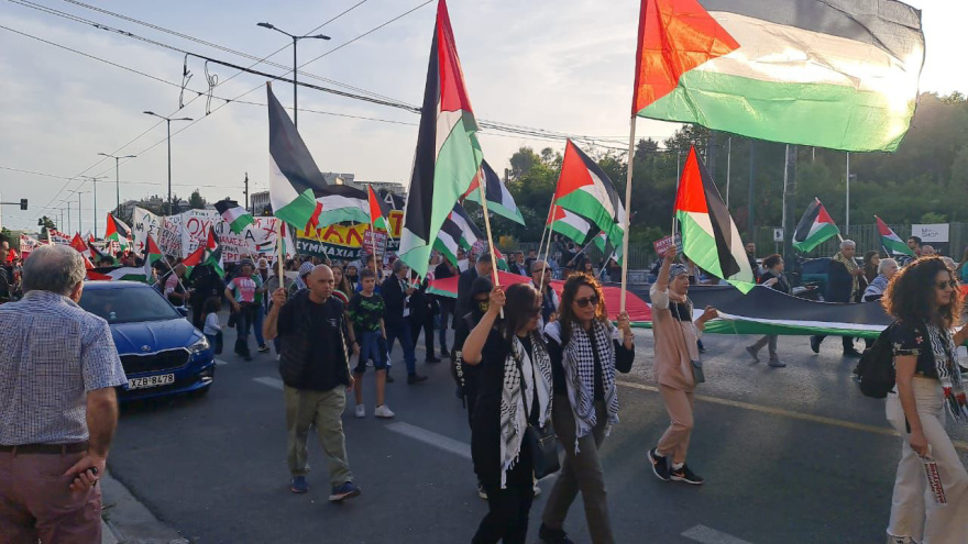 Πορεία διαμαρτυρίας στην πρεσβεία του Ισραήλ - Άνοιξαν οι δρόμοι στο κέντρο