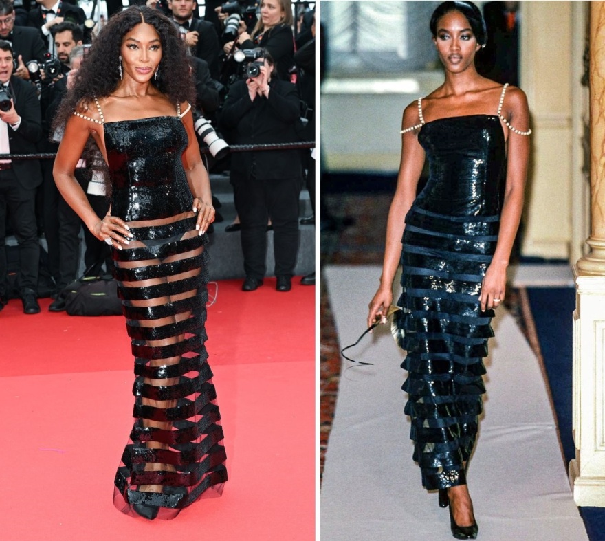 Ναόμι Κάμπελ: Πήγε στις Κάννες με φόρεμα που είχε βάλει 28 χρόνια πριν σε επίδειξη