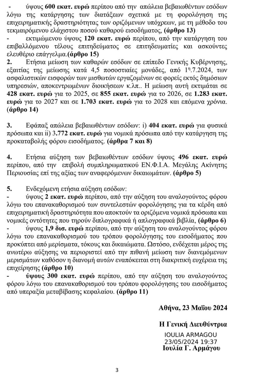 Γενικό Λογιστήριο του Κράτους: Από 6 έως 7,3 δισ. ευρώ το κόστος των φορολογικών μέτρων που προτείνει ο ΣΥΡΙΖΑ