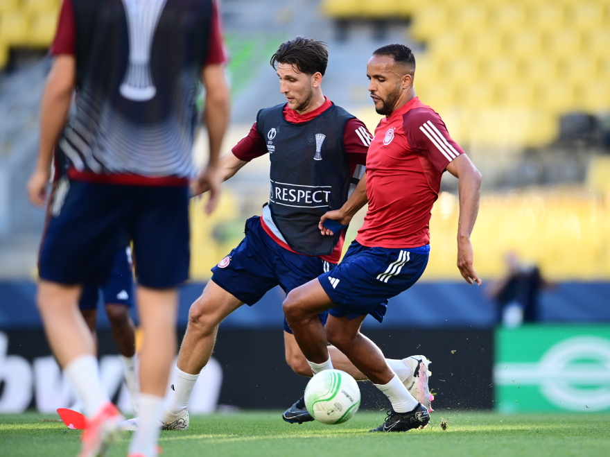 Conference League: Η τελευταία προπόνηση του Ολυμπιακού πριν τον τελικό στην OPAP Arena - Βίντεο, φωτογραφίες 