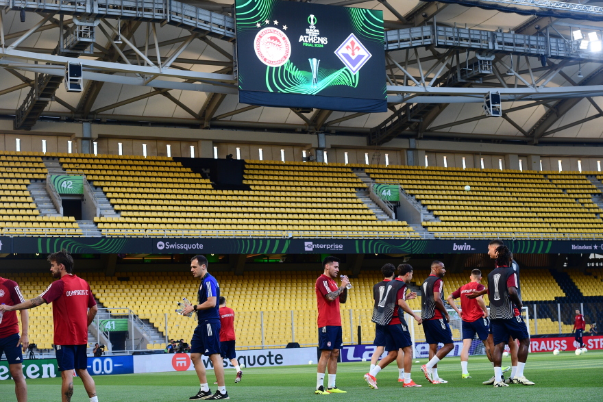 Conference League: Η τελευταία προπόνηση του Ολυμπιακού πριν τον τελικό στην OPAP Arena - Βίντεο, φωτογραφίες 