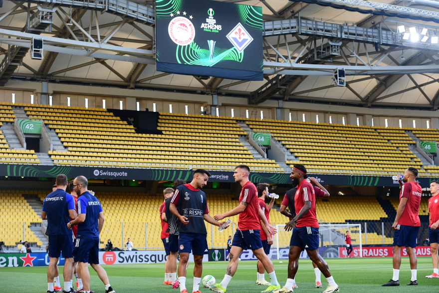 Conference League: Η τελευταία προπόνηση του Ολυμπιακού πριν τον τελικό στην OPAP Arena - Βίντεο, φωτογραφίες 