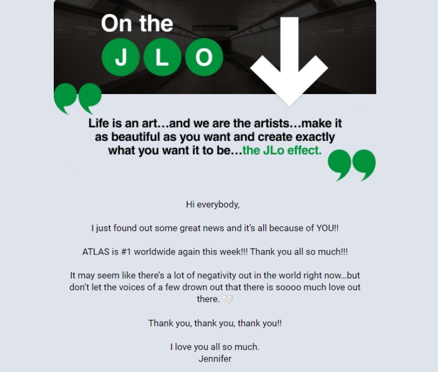 Τζένιφερ Λόπεζ: Μην αφήνετε τις φωνές των λίγων να επισκιάσουν το γεγονός ότι υπάρχει τόση πολλή αγάπη εκεί έξω