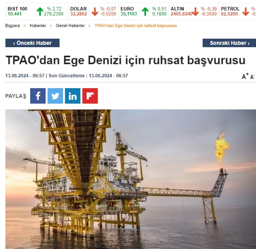 Τουρκία: Αίτημα για 9 άδειες ερευνών για πετρέλαιο σε τουρκικά χωρικά ύδατα στο Αιγαίο