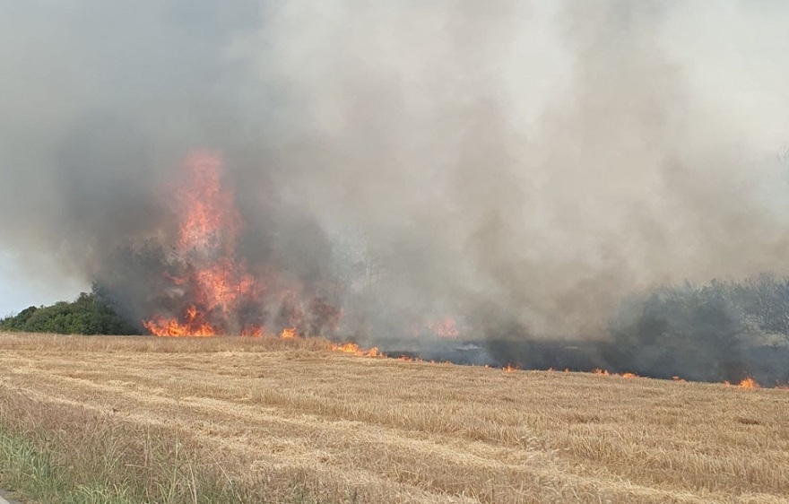 Καλύτερη η εικόνα της φωτιάς στη Βόλβη Θεσσαλονίκης