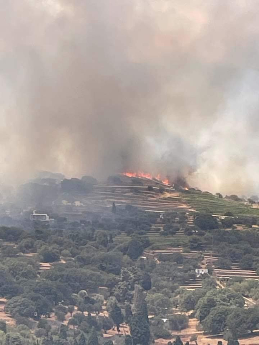 Μεγάλη φωτιά στην Άνδρο, εκκενώθηκαν τέσσερις περιοχές - Ενισχύσεις από την Αθήνα με 19 πυροσβέστες και 5 οχήματα (βίντεο)