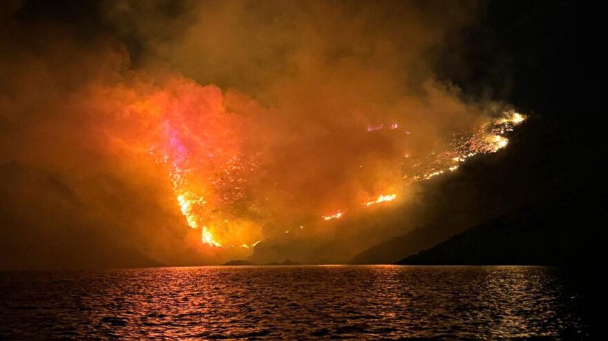 Ύδρα: Ασυνείδητοι προκάλεσαν πυρκαγιά στην παραλία Άγιος Νικόλαος, πετώντας πυροτεχνήματα από σκάφος - Δείτε φωτογραφίες