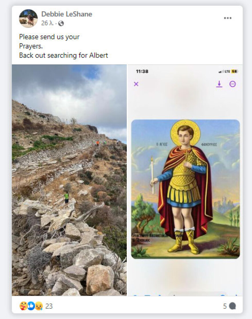 Αμοργός: «Προσευχηθείτε για τον Έρικ» - Νέο μήνυμα της συζύγου του Αμερικανού που χάθηκε και οι εικόνες του Αγίου Φανούριου που ανήρτησε