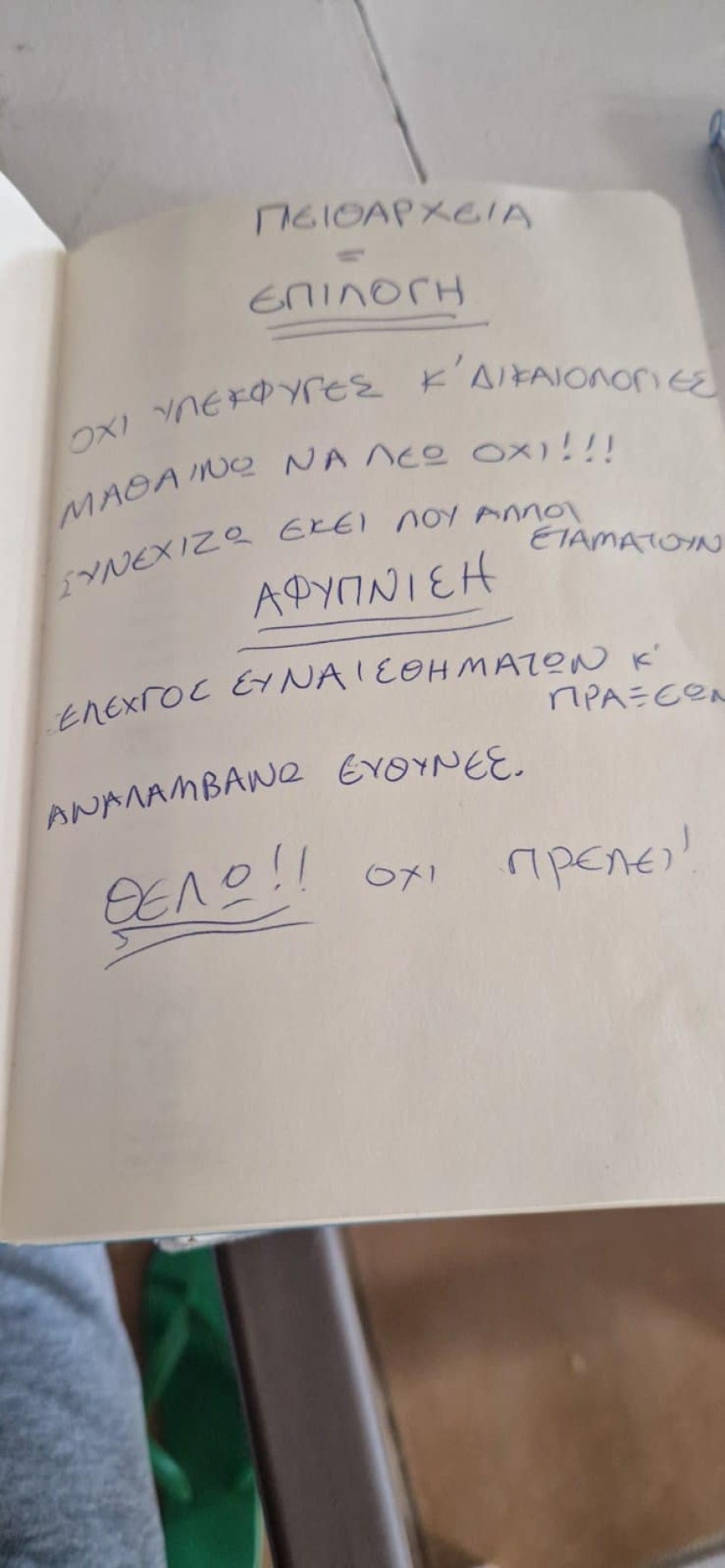 Στάθης Χατζηλάμπρος: Το σημειωματάριο που είχε μαζί του ο 26χρονος - «Η πειθαρχία είναι επιλογή»