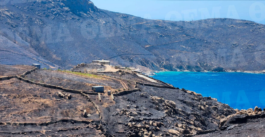 Σέριφος: Οι ζημιές που άφησε πίσω της η φωτιά στο νησί - Δείτε φωτογραφίες