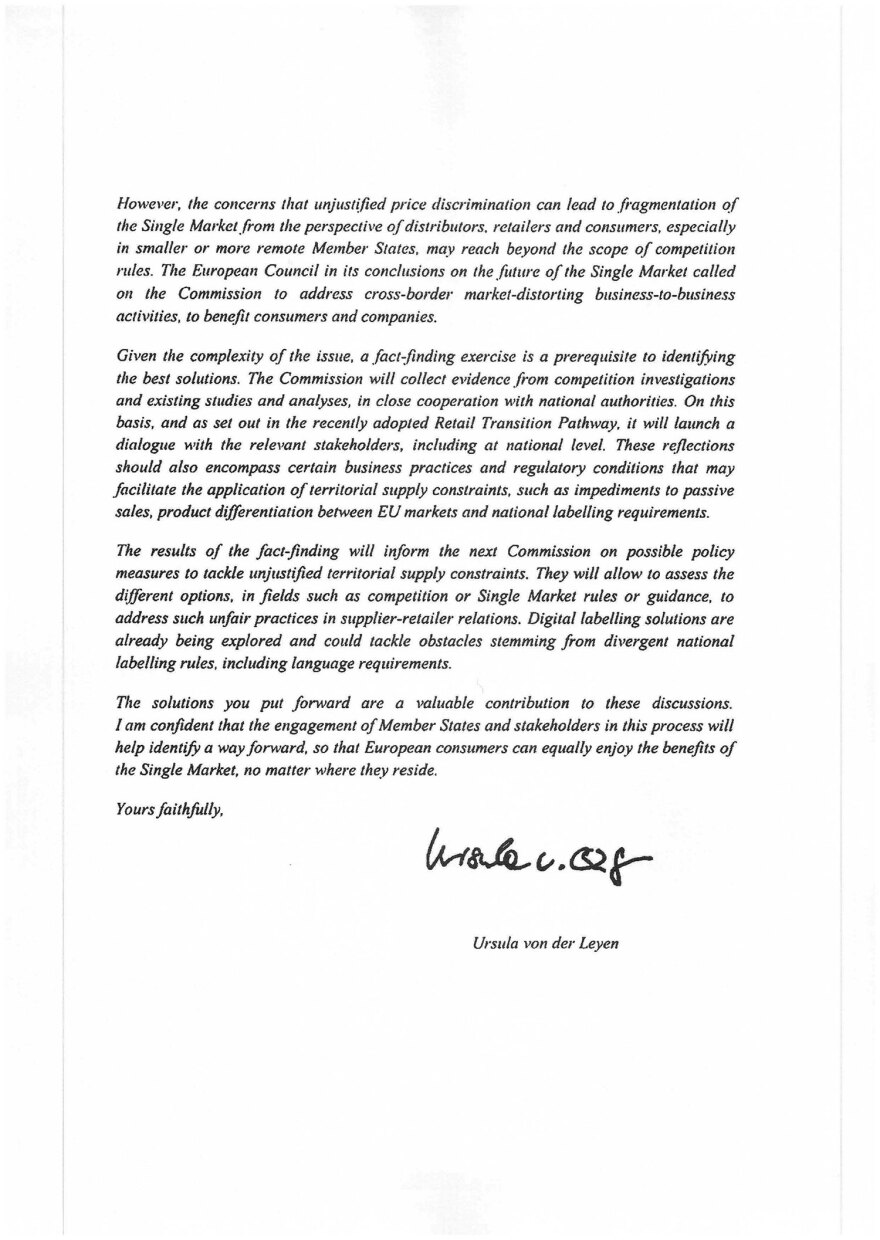 Θετική απάντηση Φον ντερ Λάιεν στην πρωτοβουλία Μητσοτάκη για χαμηλότερες τιμές στα προϊόντα των πολυεθνικών