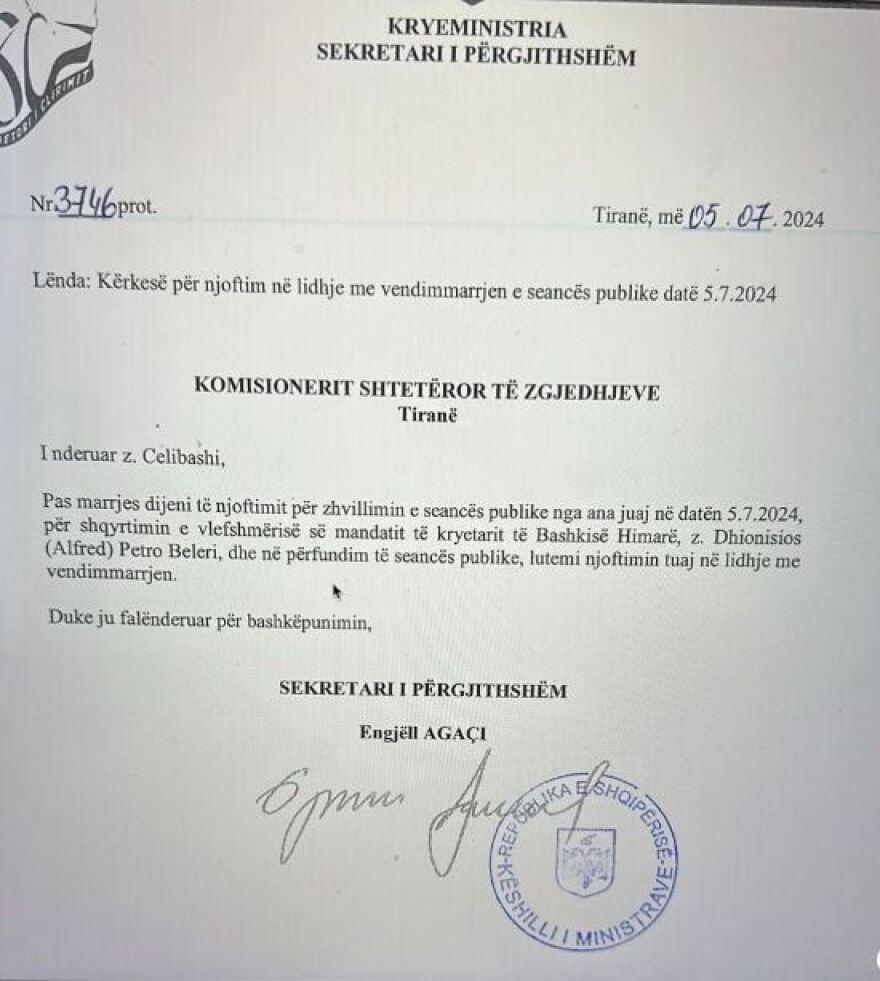 Ράμα: Ζητά νέες εκλογές τον Αύγουστο στη Χειμάρρα μετά την καθαίρεση Μπελέρη από δήμαρχος