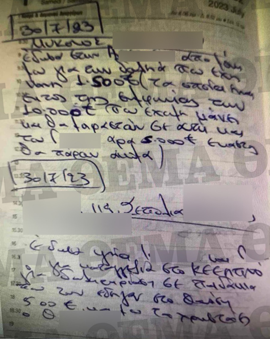 Τα τεφτέρια της συμμορίας: Ντοκουμέντα από τις σημειώσεις που κρατούσαν οι εκβιαστές του Δήμου Αθηναίων 