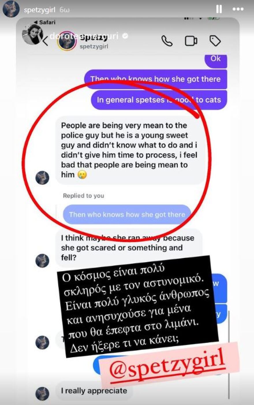 Σπέτσες: Το γατάκι που σώθηκε, πάει... Αμερική - Τι λέει η τουρίστρια για τον λιμενικό που προσπάθησε να την εμποδίσει να βουτήξει