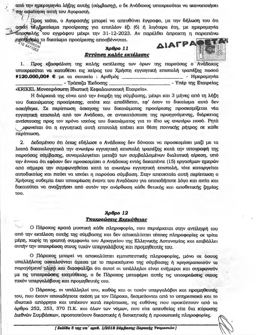 O ΣΥΡΙΖΑ υπέγραψε με την Krikel σύμβαση 11 εκατ. ευρώ το 2018 και της έδωσε το Tetra της ΕΛΑΣ! – Δείτε την σύμβαση