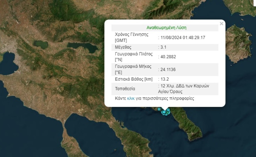 Σεισμός 3,1 Ρίχτερ στο Άγιο Όρος