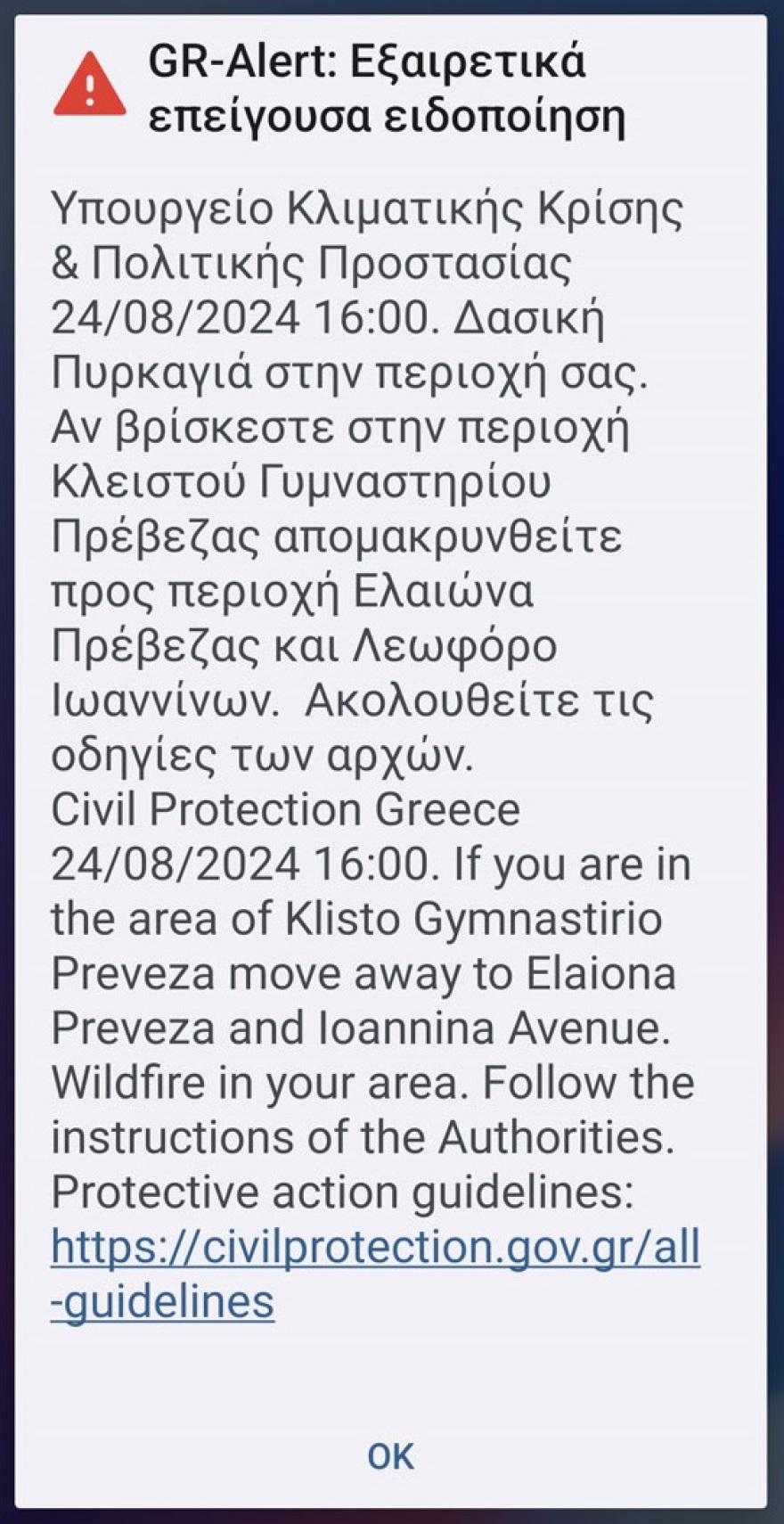 Χωρίς ενεργό μέτωπο η φωτιά στην Πρέβεζα 