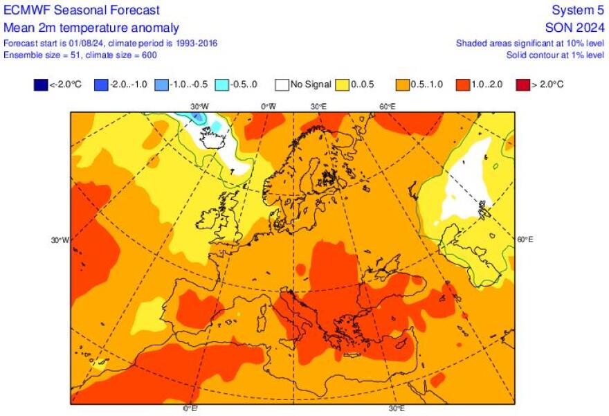 ΕΜΥ: Zεστό φθινόπωρο στην Ελλάδα «δείχνουν» τα προγνωστικά μοντέλα