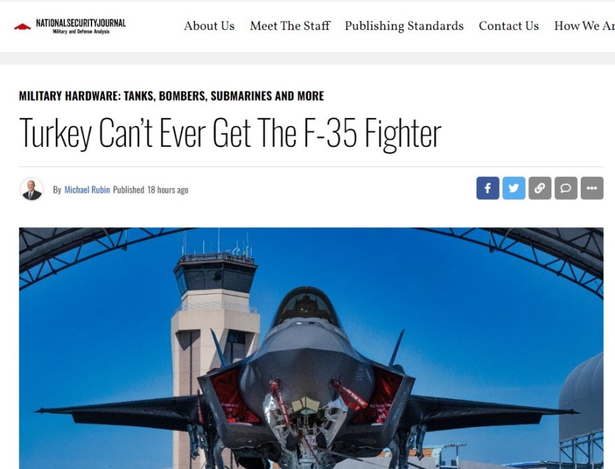ΗΠΑ: Αμερικανός ειδικός εξηγεί γιατί η Τουρκία «δεν θα μπορέσει ποτέ να αποκτήσει F-35»