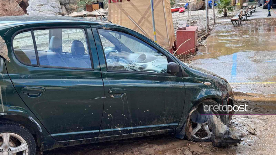 Κρήτη: Εικόνες καταστροφής μετά την χθεσινή κακοκαιρία στο Παλιόκαστρο