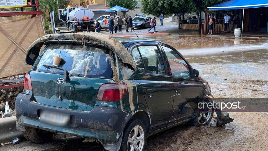 Κρήτη: Εικόνες καταστροφής μετά την χθεσινή κακοκαιρία στο Παλιόκαστρο