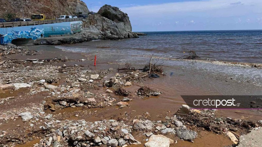 Κρήτη: Εικόνες καταστροφής μετά την χθεσινή κακοκαιρία στο Παλιόκαστρο