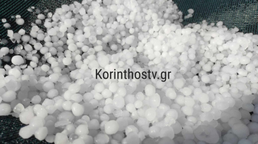 Κόρινθος: Έντονη χαλαζόπτωση στην Κλένια - Φωτογραφίες