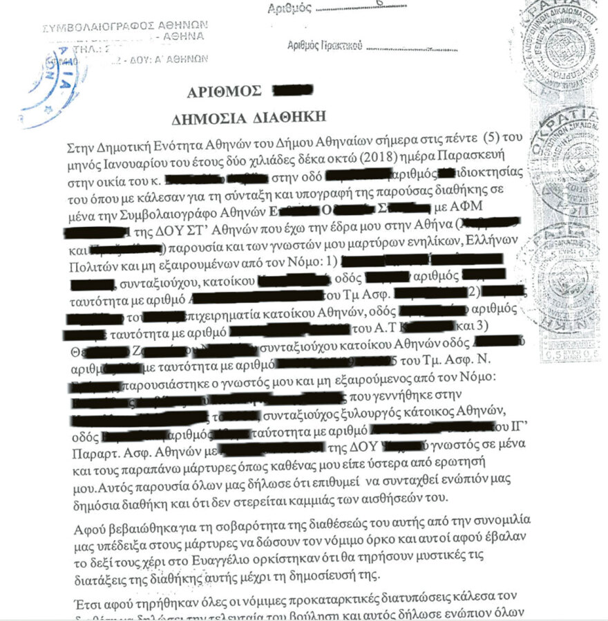 Κύκλωμα ψευδοκληρονόμων: Και τρίτη διαθήκη στο μικροσκόπιο της Δικαιοσύνης