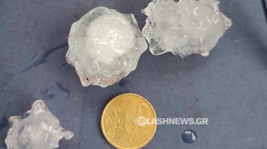 Χανιά: Δυνατές βροχές και χαλαζόπτωση - Δείτε φωτογραφίες