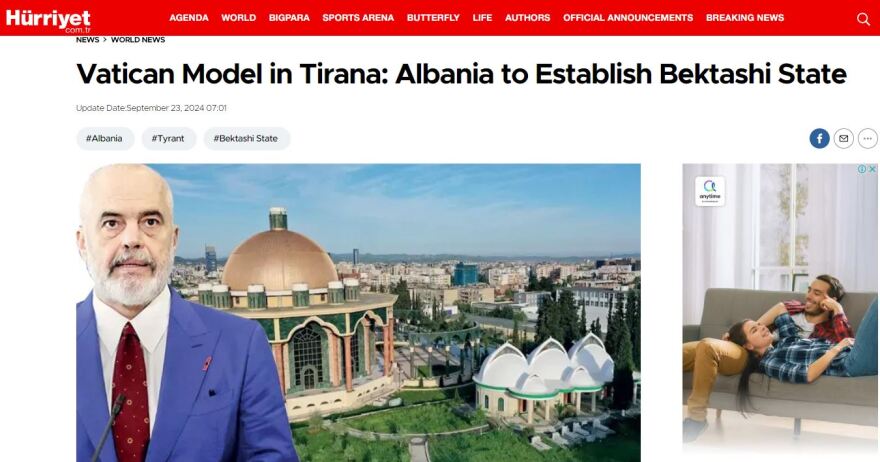 Hurriyet: O Ράμα ετοιμάζει στα Τίρανα το πρώτο ανεξάρτητο μουσουλμανικό κρατίδιο στα πρότυπα του Βατικανού