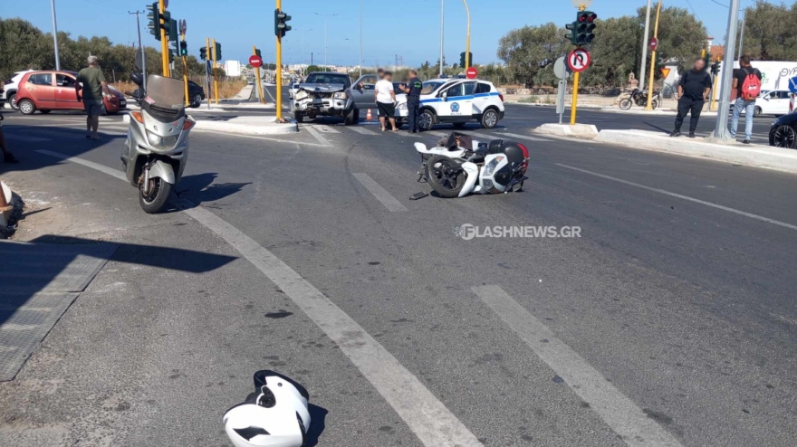 Χανιά: Τροχαίο ατύχημα με σοβαρά τραυματισμένο οδηγό μηχανής