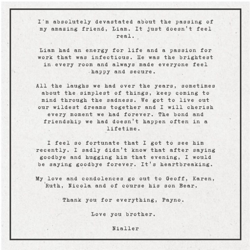 Νάιαλ Χόραν: Αποχαιρέτησε τον Λίαμ Πέιν - Σ' αγαπώ αδελφέ