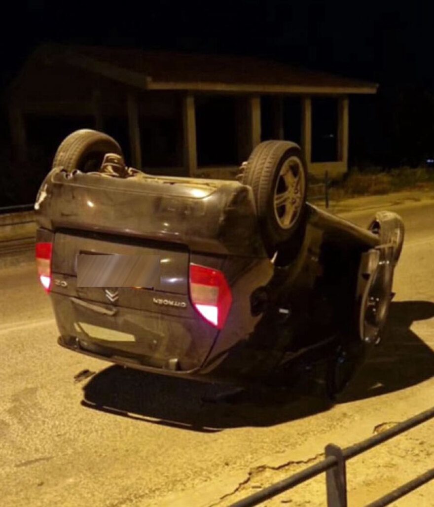 Καβάλα: Αναποδογύρισε όχημα στο Παληό - Φωτογραφίες