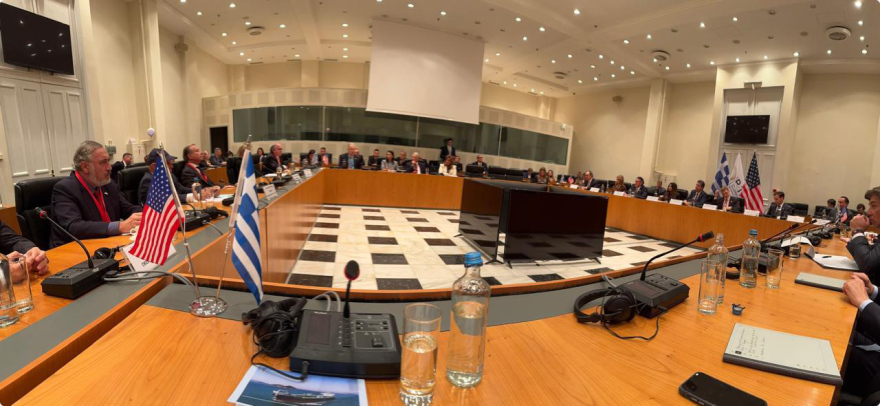 Ζάππειο: Συνάντηση επτά κορυφαίων Ελλήνων εφοπλιστών με τον Αμερικανό υπουργό Εσωτερικών Νταγκ Μπέργκαμ
