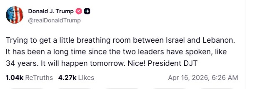 Ο Τραμπ ανακοίνωσε ότι οι ηγέτες Ισραήλ και Λιβάνου θα συνομιλήσουν για πρώτη φορά μετά από δεκαετίες